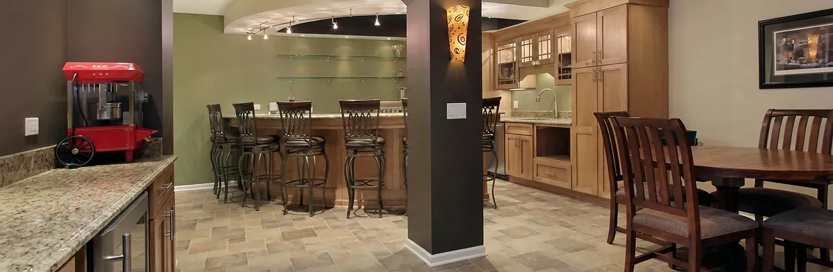 modern basement remodeling with custom finishes and open layout in a home in Reno, NV