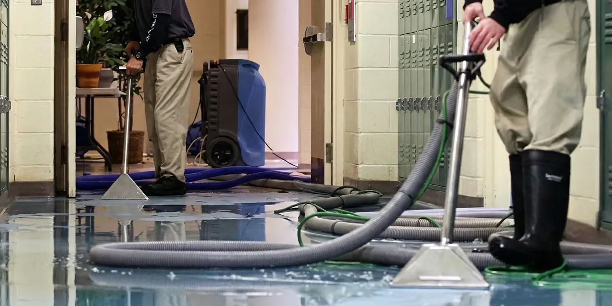 water damage restoration technicians performing professional water extraction inside a property in Reno, NV